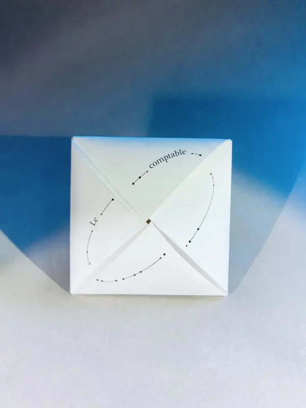 Poème origami Le comptable Recto